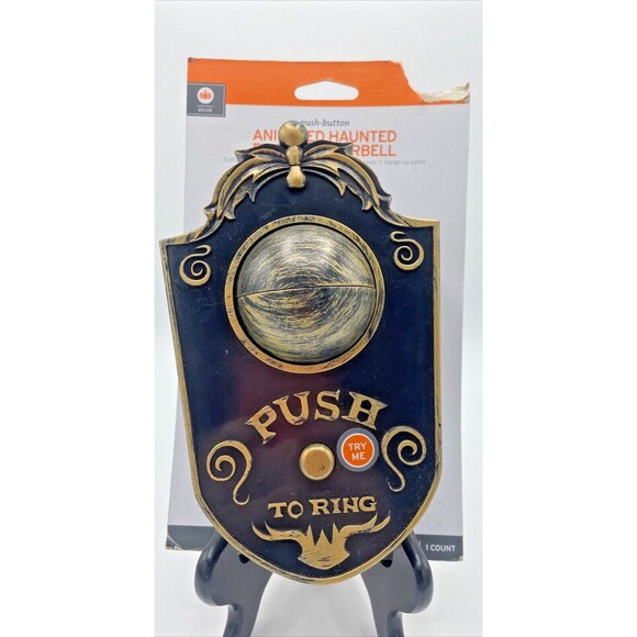 Haunted House Halloween Animated Eyeball Ringing Doorbell- Light, Sound, Motion - Picture 1 of 9